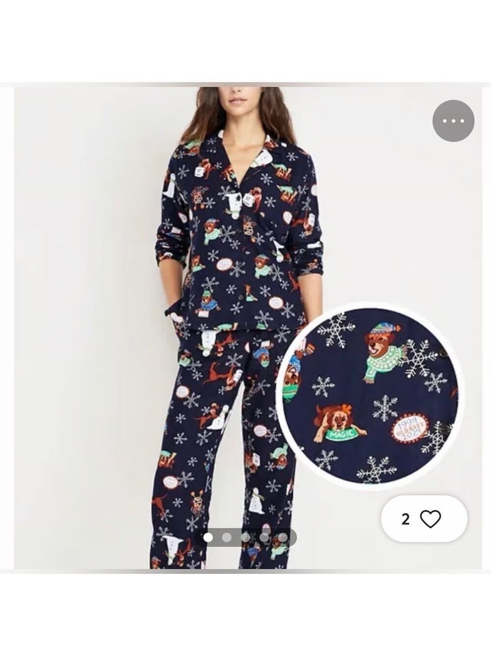 Old Navy ON Magic Mascot Cozy Women’s Puppy Dog Pajamas Set Bottoms Top NWT M